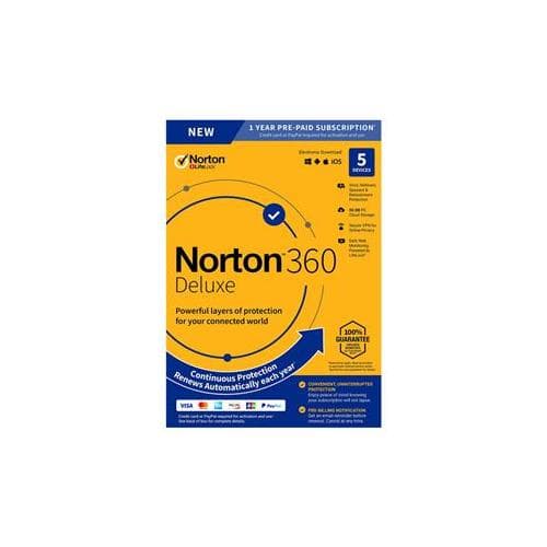 Norton 360 Deluxe Retail 1 User/5 Device 12 Month | In Stock