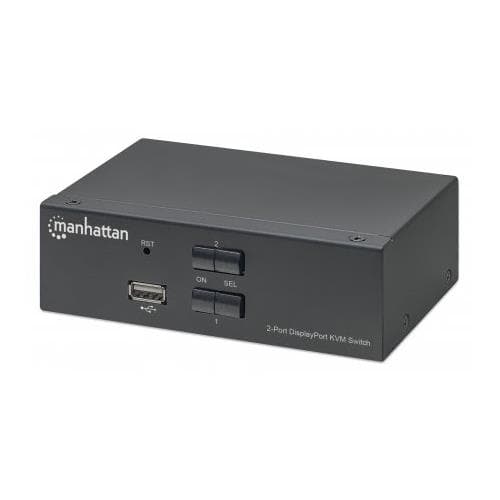 Manhattan DisplayPort 1.2 KVM Switch 2Port, 4K@60Hz, USBA/3.5mm