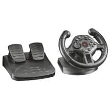PS4 Steering Wheel | Trust GXT 570 Black USB Steering wheel + Pedals Analogue / Digital PC,