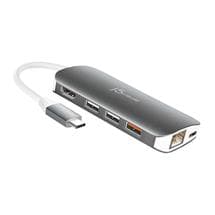 J5CREATE Interface Hubs | j5create JCD383 USB-C™ 9-in-1 Multi Adapter, Silver and White
