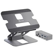 J5CREATE Notebook & tablet stand | j5create JTS427 Multi-Angle Dual 4K Docking Stand | In Stock