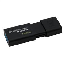 Kingston Technology DataTraveler 100 G3. Capacity: 128 GB, Device interface: USB Type-A, USB version: 3.2 Gen 1 (3.1 Gen 1), Read speed: 100 MB/s, Write speed: 10 MB/s. Form factor: Slide, Product colour: Black