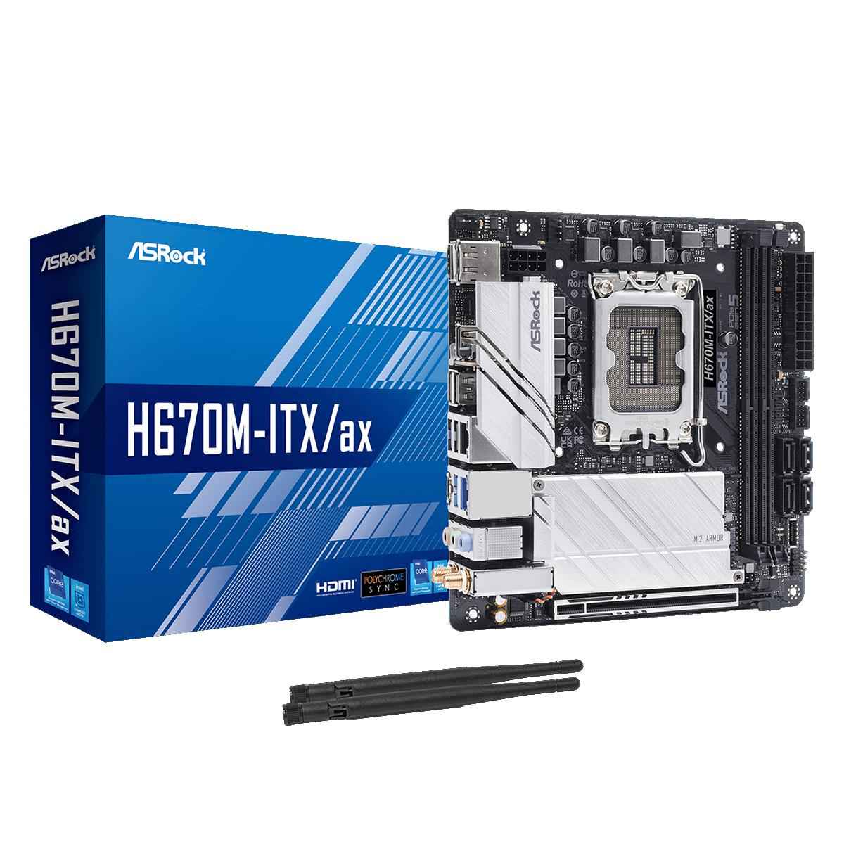 Asrock H670M-ITX/ax Intel H670 LGA 1700 mini ITX | Quzo UK