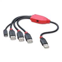 Lindy Interface Hubs | Lindy 42704 interface hub USB 2.0 480 Mbit/s Black, Red