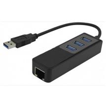 EXC USB 3.0 Male to 3 x USB 3.0/RJ-45 Female Adaptor (Black)