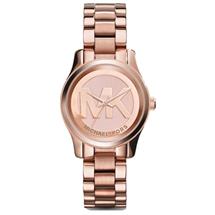 Michael Kors Ladies" Slim Runway Rose Gold Plated Watch - MK3334