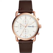 Fossil Men"s The Commuter Rose Gold Plated Watch - FS5476