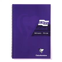 Clairefontaine Europa A4 Wirebound Card Cover Notebook Ruled 180 Pages