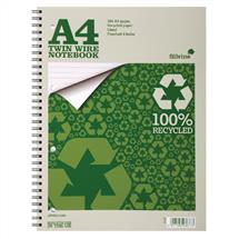 Silvine A4 Wirebound Card Cover Notebook Recycled 104 Pages Green
