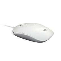 V7 Low Profile USB Optical Mouse  White, Ambidextrous, Optical, USB