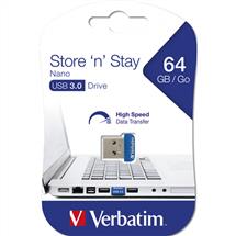 Verbatim USB Flash Drive | Verbatim Store 'n' Stay NANO - USB 3.0 Drive 64 GB - Blue