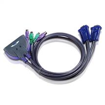Aten CS62 2-port PS/2 KVM switch KVM cable 1.2 m Multicolour
