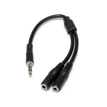 Audio Cables | StarTech.com Slim Stereo Splitter Cable  3.5mm Male to 2x 3.5mm