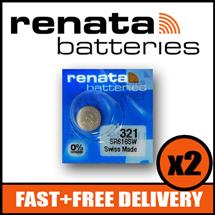 Bundle of 2 x Renata 321 Watch Battery 1.55v SR616SW + Quzo Belgian