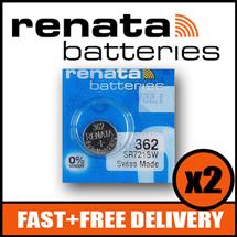 Bundle of 2 x Renata 362 Watch Battery 1.55v SR721SW + Quzo Belgian