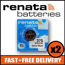 Bundle of 2 x Renata 370 Watch Battery 1.55v SR920W + Quzo Belgian