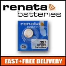 1 x Renata 397 Watch Battery 1.55v SR726SW  Official Renata Watch