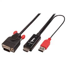 Lindy 41457 video cable adapter 0.1 m HDMI, USB CGA Black