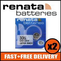 Renata | Bundle of 2 x Renata 335 Watch Battery 1.55v SR512SW + Quzo Belgian