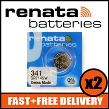 Bundle of 2 x Renata 341 Watch Battery 1.55v SR714SW + Quzo Belgian