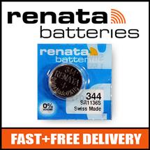 1 x Renata 344 Watch Battery 1.55v SR1136S  Official Renata Watch