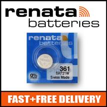 1 x Renata 361 Watch Battery 1.55v SR721W  Official Renata Watch
