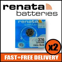 Bundle of 2 x Renata 376 Watch Battery 1.55v SR626W + Quzo Belgian