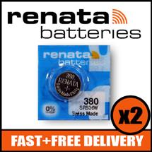 Bundle of 2 x Renata 380 Watch Battery 1.55v SR936W + Quzo Belgian