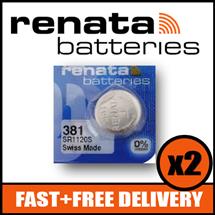 Bundle of 2 x Renata 381 Watch Battery 1.55v SR1120S + Quzo Belgian