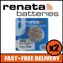 Renata | Bundle of 2 x Renata 389 Watch Battery 1.55v SR1130W + Quzo Belgian