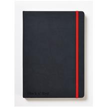 Black n Red A5 Casebound Hard Cover Journal Ruled 144 Pages Black/Red