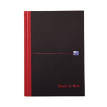 Black n Red A5 Casebound Hard Cover Notebook AZ Ruled 192 Pages