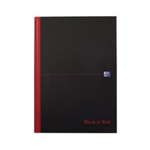 Black n Red A4 Casebound Hard Cover Notebook AZ Ruled 192 Pages