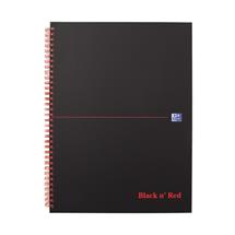 Black n Red A4+ Wirebound Hard Cover Notebook Ruled 140 Pages Matt