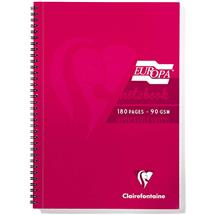 Clairefontaine Europa A4 Wirebound Card Cover Notebook Ruled 180 Pages