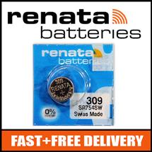 1 x Renata 309 Watch Battery 1.55v SR754SW  Official Renata Watch
