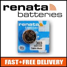 1 x Renata 303 Watch Battery 1.55v SR44SW  Official Renata Watch