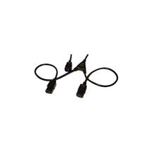 Fastflex Power Cables | 1m C14 0.5m to 2 x C13 0.5m Legs Cable Black | Quzo UK