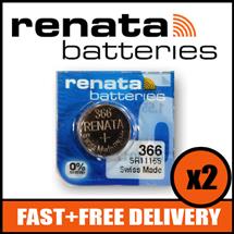 Bundle of 2 x Renata 366 Watch Battery 1.55v SR1116S + Quzo Belgian