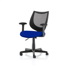Camden Black Mesh Chair in Stevia Blue KCUP1516 | Quzo UK
