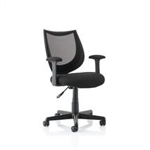 Camden Mesh Chair with Arms Black OP000238 | Quzo UK