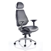 Chiro Office Chairs | Chiro Plus Ultimate Chair Black Leather PO000013 | In Stock