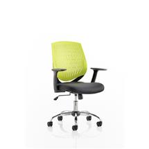 Dura Medium Back Task Operator Office Chair With Arms Green Back/Black