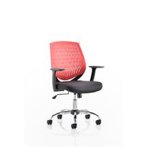 Dura Medium Back Task Operator Office Chair With Arms Red Back/Black