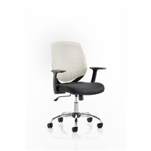 Dura Medium Back Task Operator Office Chair With Arms White Back/Black