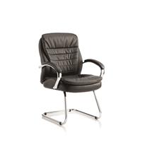 Rocky Office Chairs | Rocky Cantilever Chair Black Leather High Back With Arms EX000062