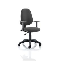 Eclipse Plus I Charcoal Chair With Adjustable Arms KC0020