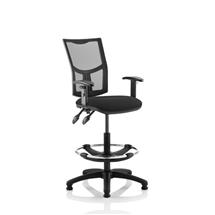 Eclipse Plus II Mesh Chair Black Adjustable Arms Hi Rise Kit KC0273