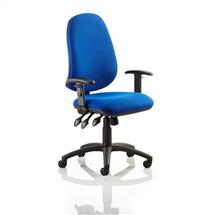 Eclipse XL III Office Chairs | Eclipse Plus XL Chair Blue Adjustable Arms KC0036 | Quzo UK