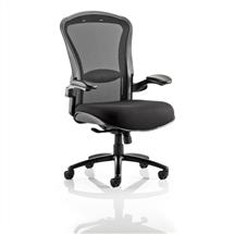 Houston Chair Mesh Back Black Fabric Seat With Arms OP000181